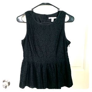 Banana Republic Peplum Lace Top Black Size 4